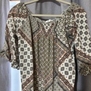 Colorful peasant top